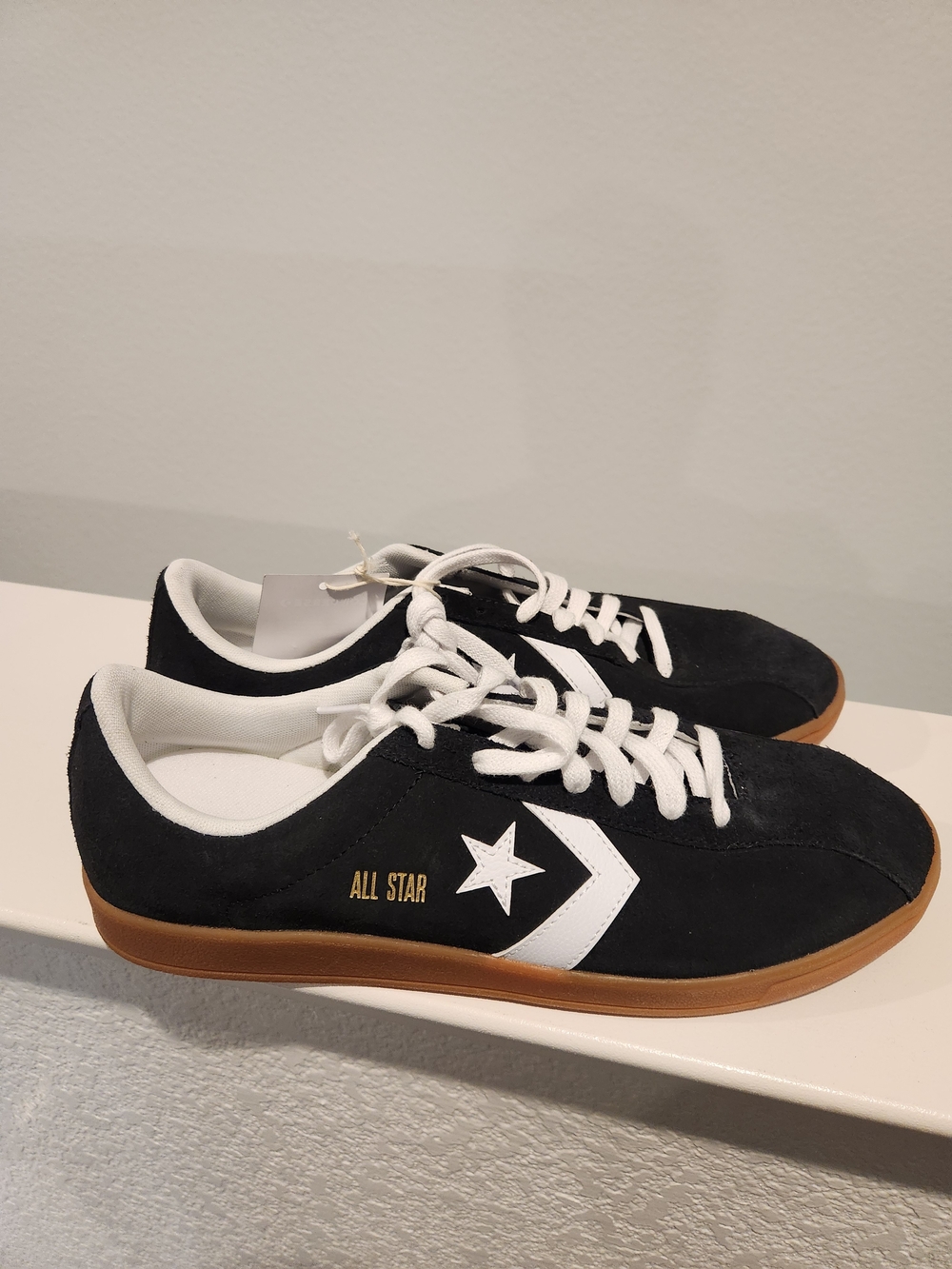 Converse Black Suede Low-Top Sneakers with White Star A16534
